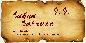 Vukan Valović vizit kartica